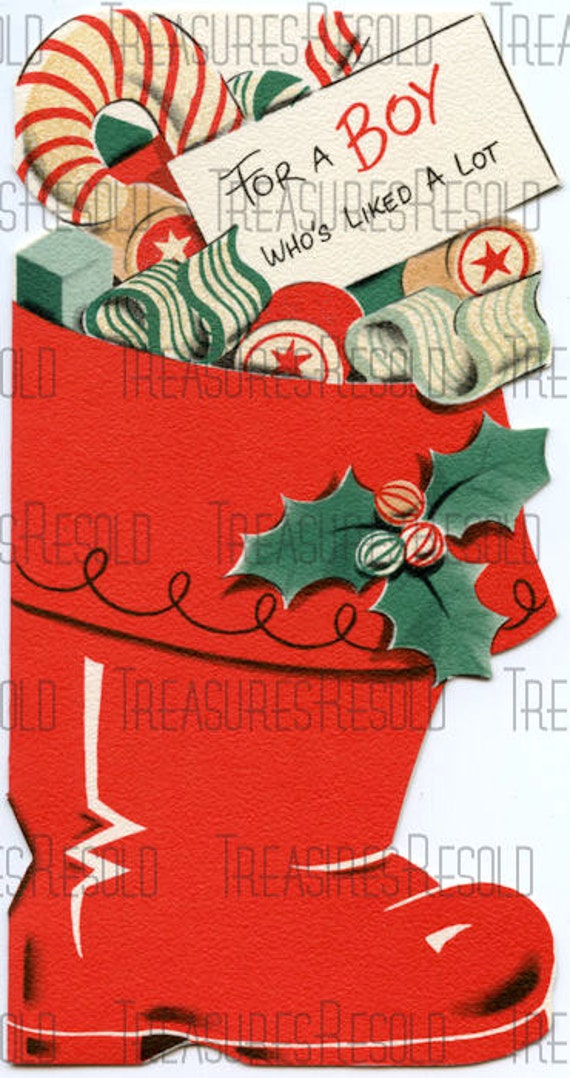 Retro Candy Filled Christmas Stocking Image 213 Digital Etsy