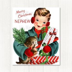 Boy With Presents Merry Christmas Image #363 Digital Download