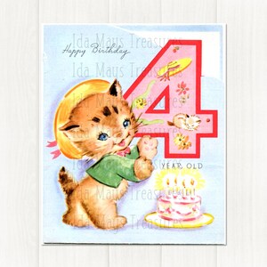 Buon compleanno, gattino di 4 anni, immagine n. 12, download digitale