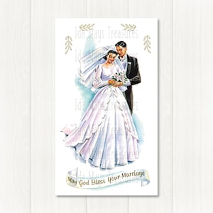 Retro Bride & Groom Wedding Image #357 Digital Download