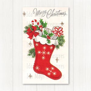 Merry Christmas Present Filled Stocking Christmas Image #891 Digital Download