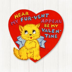 Here My Fur-vent Appeal Kitty Cat Kitten Valentine Afbeelding #810 Digitale download