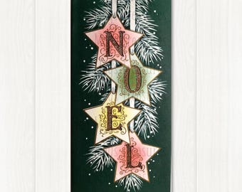 Vintage Noel Star Christmas Card Image, Digital Download #68