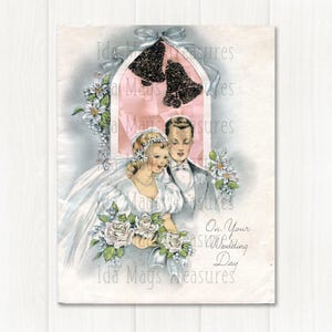 Retro Bride & Groom Wedding Day Image #629 Digital Download