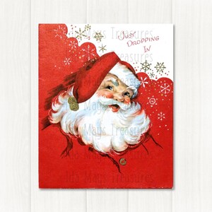 Retro kerstman sneeuwvlokken kerstafbeelding #471 digitale download