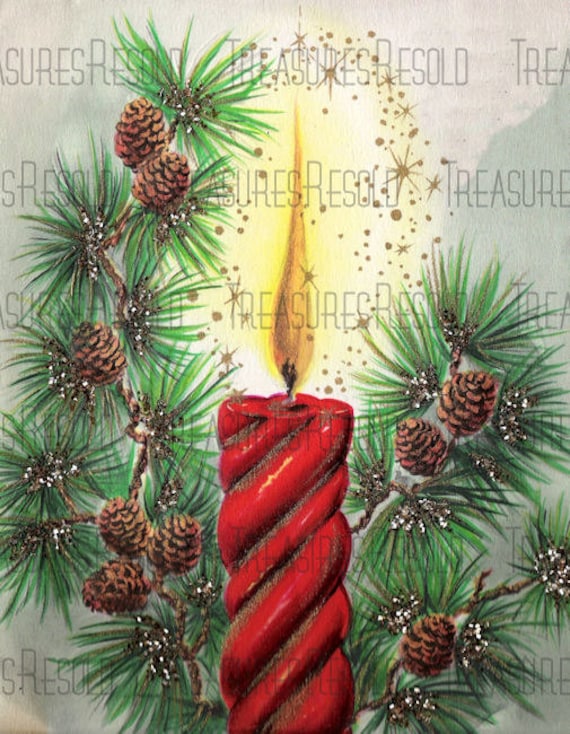 Vintage Wax Scents Scentimental Christmas Red Pine Cone Candle Gift NEW