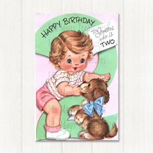 Joyeux anniversaire, 2 ans, chiot avec chien Image #625 en téléchargement numérique