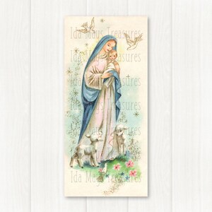 Moeder Maria met baby Jezus kerstafbeelding #828 digitale download