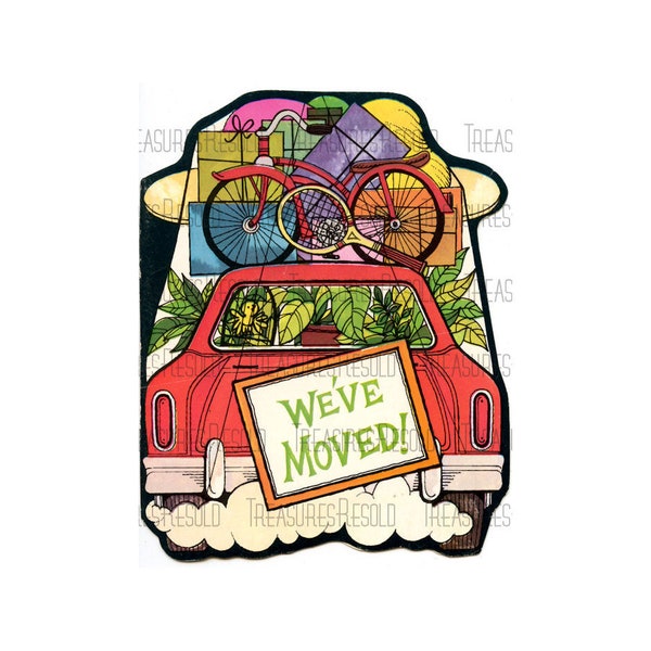 Retro Car Piled With Belongings We've Moved Image #634 Digital Download