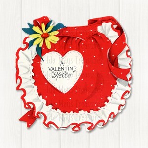 Retro A Valentine Hello Apron Image #776 Digital Download