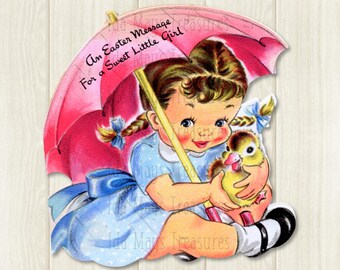 Litte Girl with Chick Easter Image #396 Digital Download
