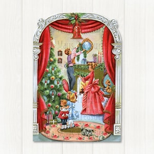 Decoração de Natal em estilo retrô vitoriano para família - Imagem nº 717 - Download digital