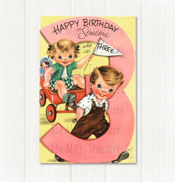 Carte D'anniversaire De 3 Ans Pour Enfant, Tout-petit, Jeune Garçon