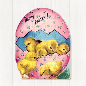 Retro Chicks In A Easter Egg Happy Easter Image #685 Digital Download
