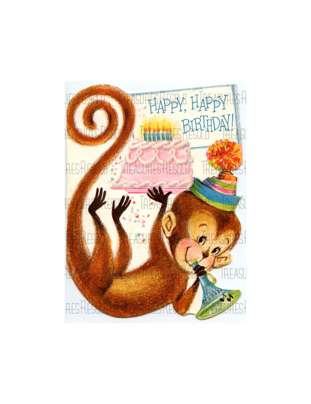 Happy Birthday Monkey With Brithday Cake Childs Birthday Image 65