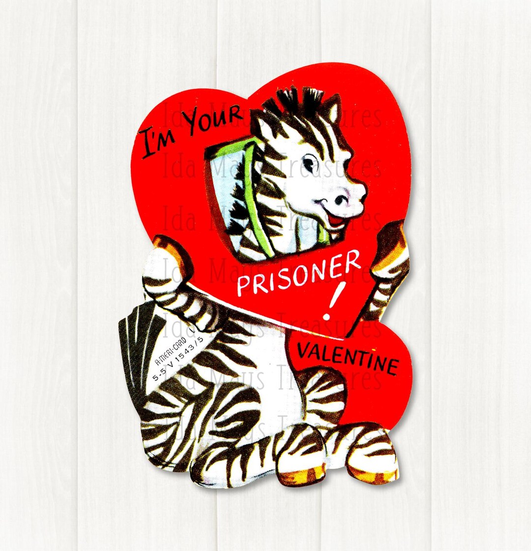I'm Your Prisoner Zebra Behind Bars Valentine Image #764 Digital ...
