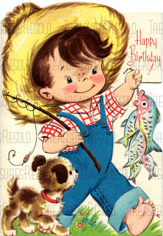 Retro Petit Garcon Pecheur Peche Joyeux Anniversaire Carte Etsy Retro Petit Garcon Pecheur Peche Joyeux Anniversaire Carte Etsy