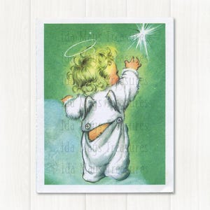 Baby Angel Reaching For A Star Christmas Image #687 Digital Download