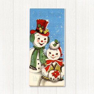 Retro Schneemann Paar Weihnachten Bild #263 Digital Download