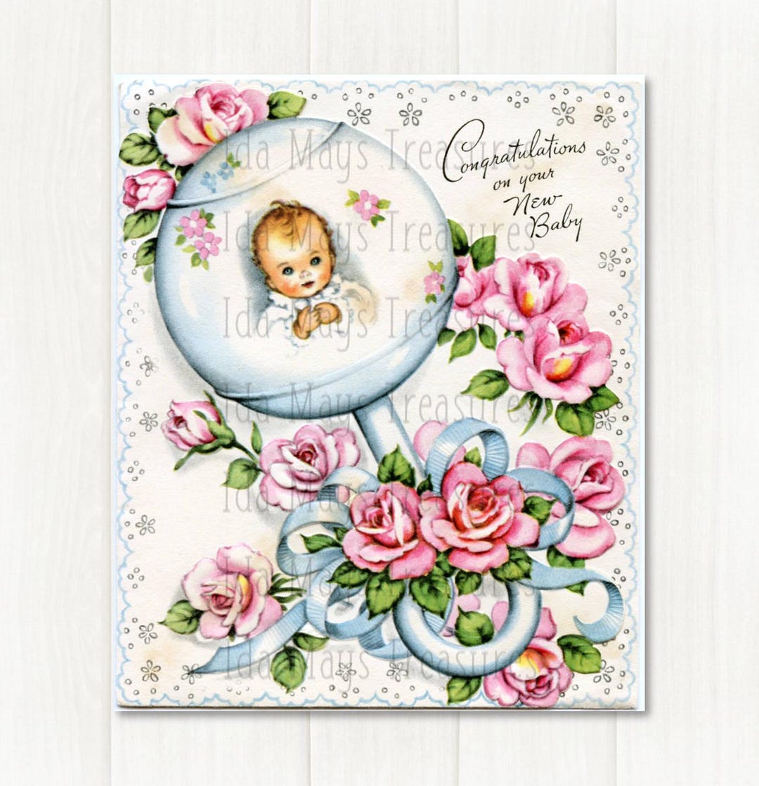 Congratulations New Baby Rattle Image #56 Digital Download - Etsy