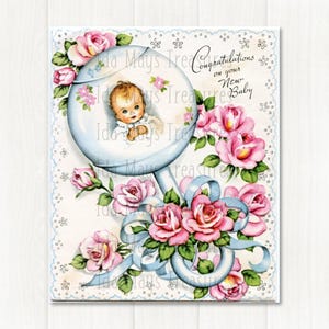 Herzlichen Glückwunsch zum neuen Baby Rassel Bild #56 Digital Download