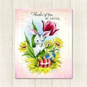 Bunny Egg Tulip Easter Image #395 Digital Download