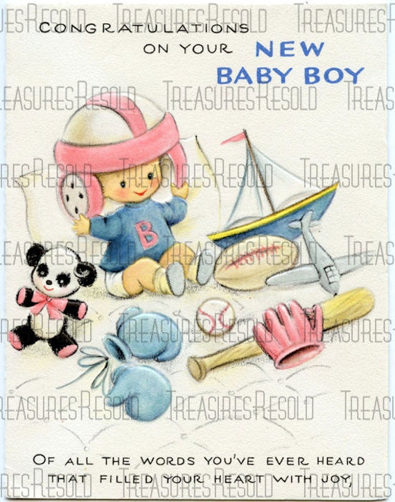 Herzlichen Gluckwunsch Baby Boy Karte 30 Digitaler Download Etsy