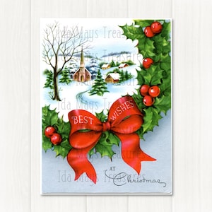 Best Wishes Wreath Church Christmas Image #362 Digital Download