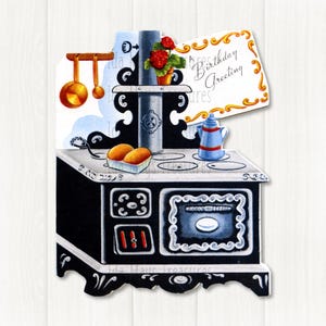 Gefeliciteerd met je verjaardagVintage kachelafbeelding #308 digitale download