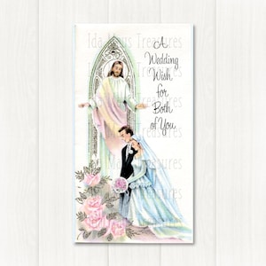 A Wedding Wish Retro Bride & Groom Wedding Image #354 Digital Download