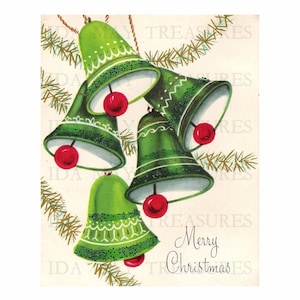 Retro Merry Christmas Music Bells Imagem de Natal #846 Download digital