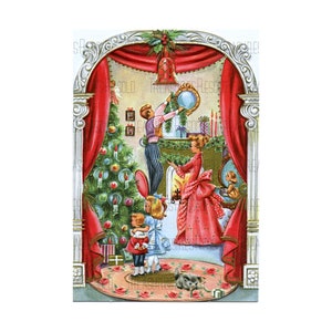 Retro Viktorianische Familie Dekoration für Weihnachten Bild #717 Digital Download