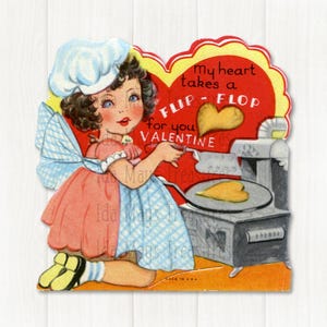 My Heart Takes A Flip Flop For You Girl Cooking Valentine Image #802 Digital Download