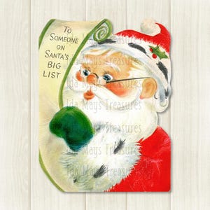 Retro Santa Claus Making His List Image #427 Digital Download