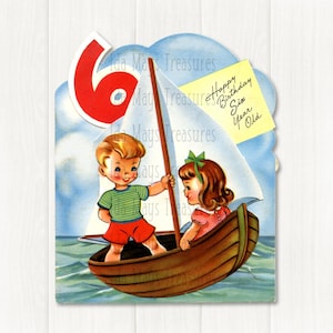 Happy Birthday 6 Year Old Sailor Sailboat Image #294 Digital Download