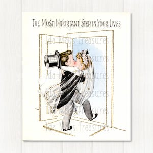 Vintage bruid en bruidegom bruiloft afbeelding #172 digitale download