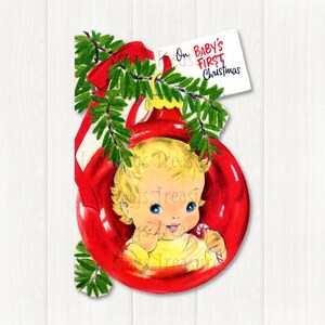 Adorno navideño para bebé (rama de pino) Imagen n.° 336 Descarga digital