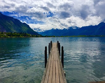 Castle Chillon Bridge in Montreaux, Switzerland - Unframed Print