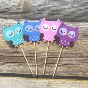 Owl theme party; Owl cupcake sticks; Owl party; Owl baby shower, Owl decorations, You're a hoot party, owl tags, owl stickers