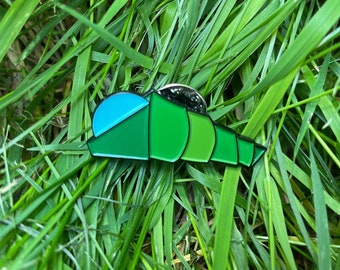 Grass and Dewdrop Telescope Enamel Pin