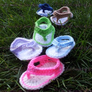 Crochet pattern baby boy girl flip flop sandals PDF pattern, shoes, booties, 4 sizes, Instant download