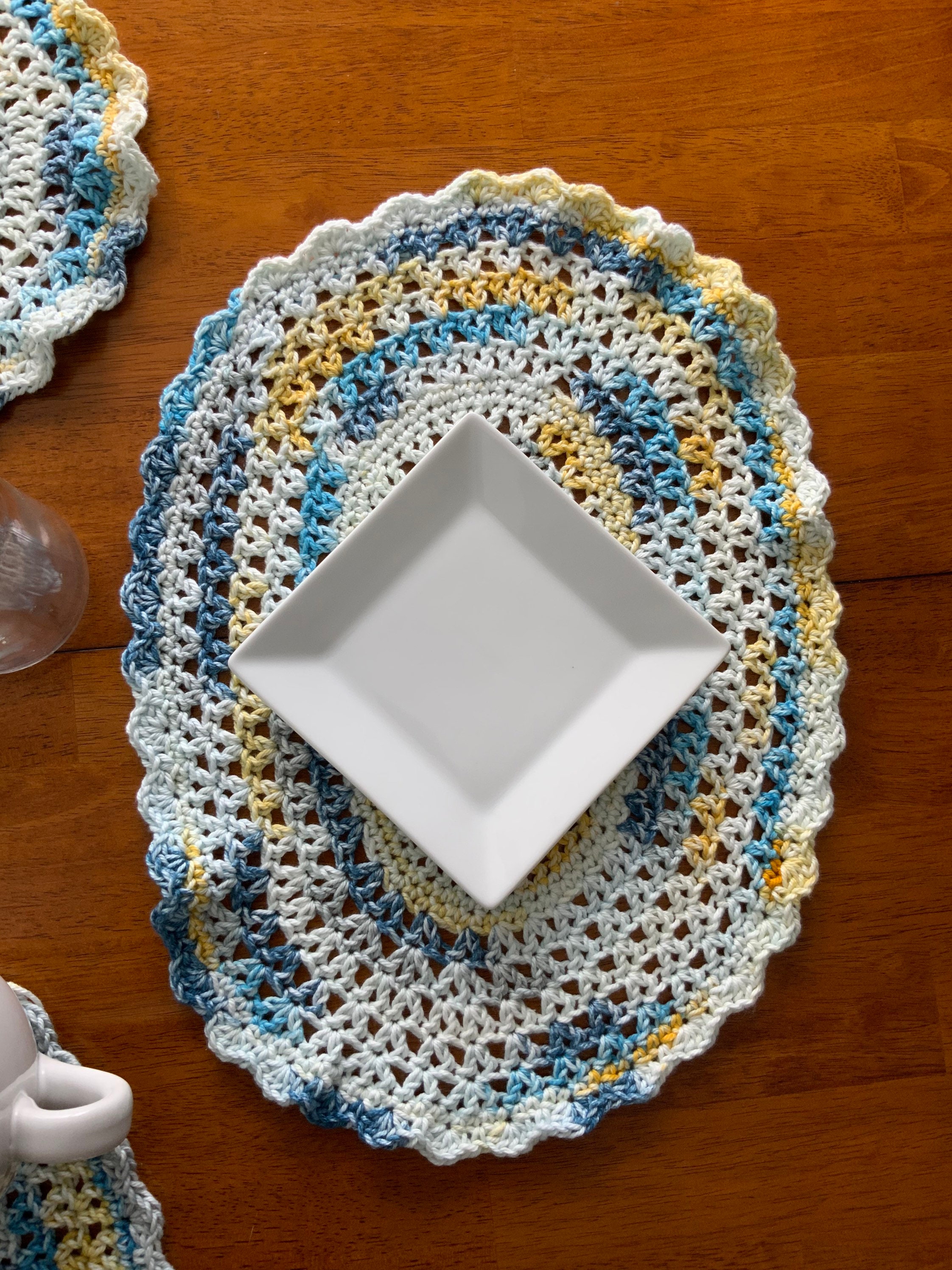 Beach Decor Coastal Crochet Placemats Etsy