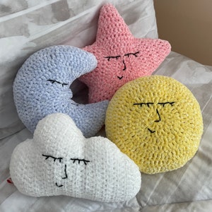 Sun, Moon, Stars and Cloud Pillows