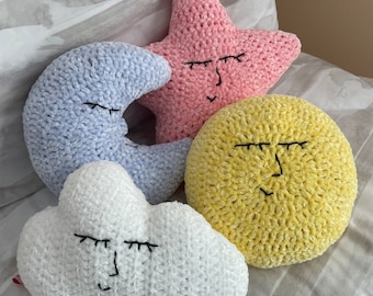 Sun, Moon, Stars and Cloud Pillows