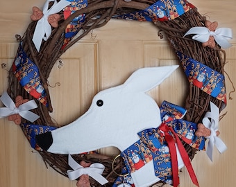 SALE! GREYHOUND WREATH, Christmas