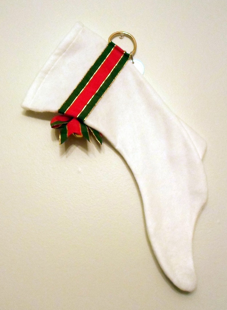 Greyhound Christmas Stocking, Original Felt, White image 3