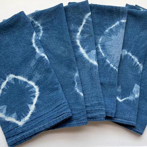 Hand Dyed Indigo Flour Sack Napkins-Set of 6