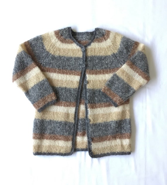 1960s Striped Mohair Cardigan - image 1