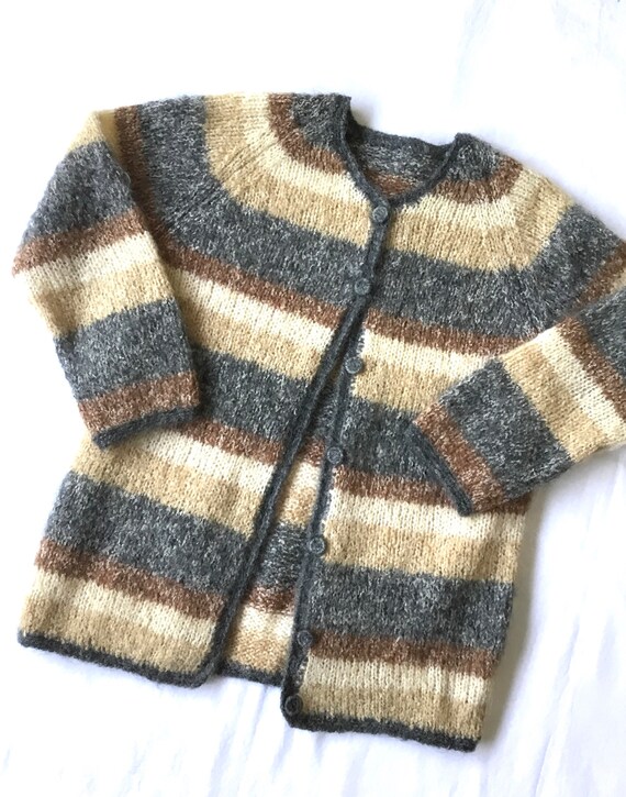 1960s Striped Mohair Cardigan - image 2