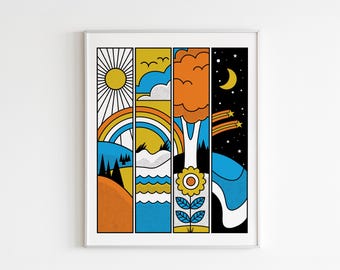 Sun, Sea, Land and Space Fine Art Print